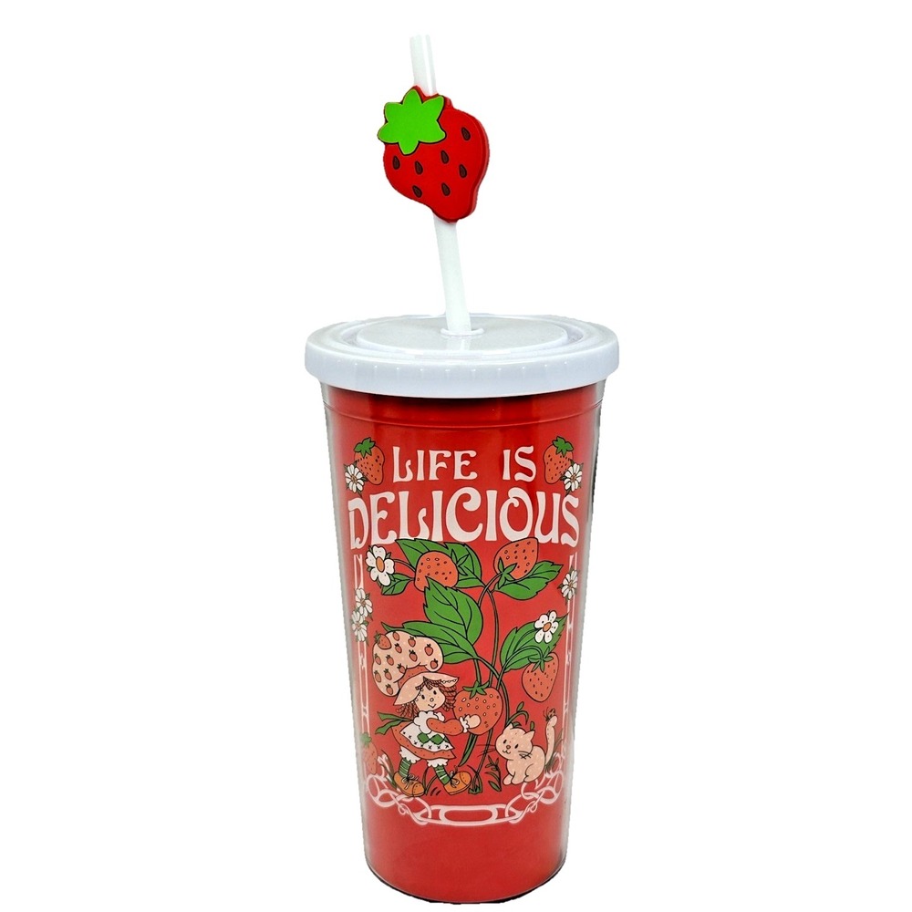 Strawberry Shortcake Tumbler Cup Straw BPA Free Red Life Is Delicious New